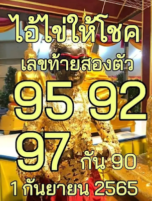 เลขท้ายสองตัว ไอ้ไข่ให้โชค งวด 1/9/65 OHO999.com