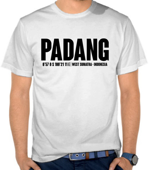 BAJU KAOS PADANG  DASAR KATUN KARDET PUTIH