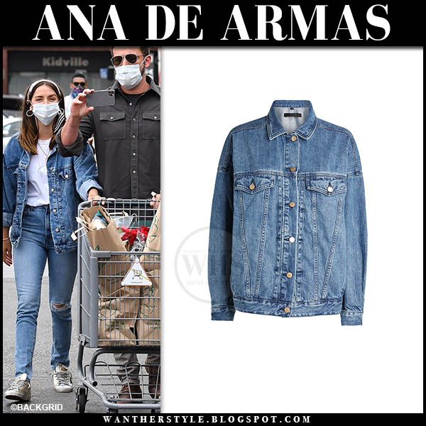 Ana de Armas in denim jacket and jeans