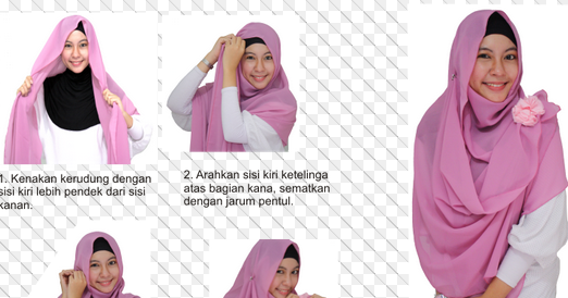 Gambar Tutorial Hijab Modern Syar'i