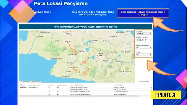 Cara Cek Jarak ke Pemancar Siaran TV Digital - Data Resmi Kominfo