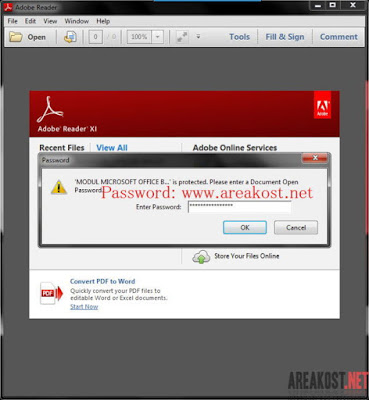 Memasukan Password Untuk Membuka Modul Microsoft Office