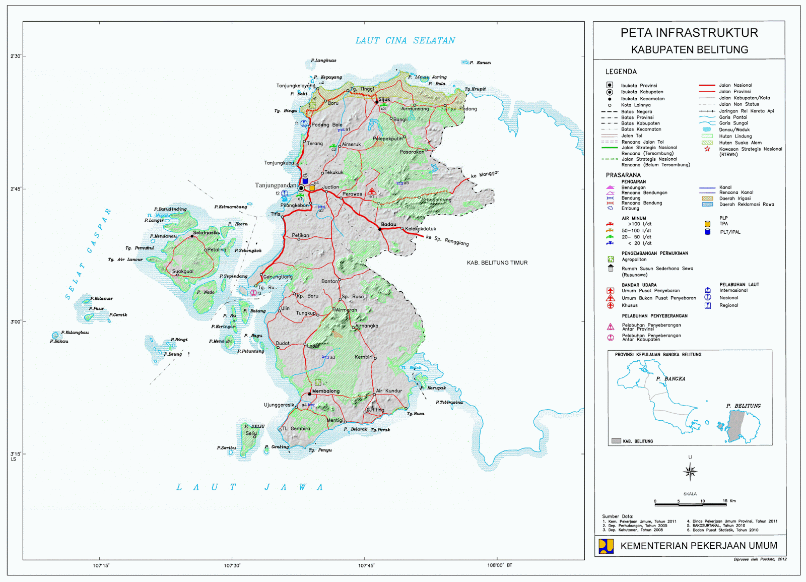  Peta  Kabupaten Belitung 