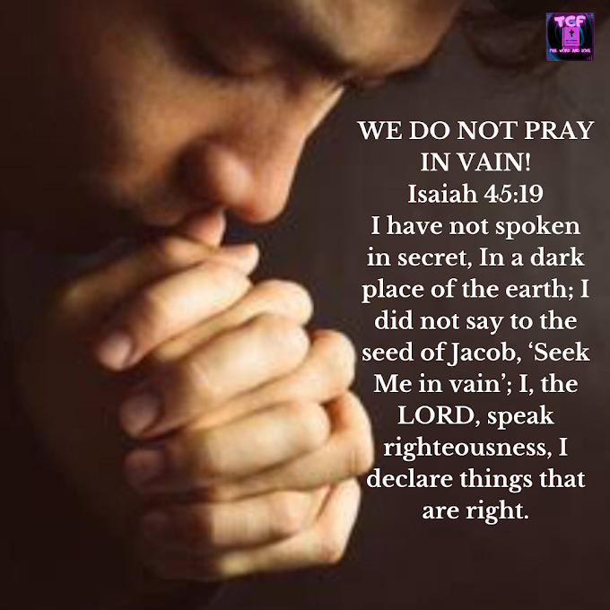 DAILY DEVOTIONAL: WE DON'T PRAY IN VAIN!