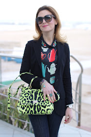 Sheinside kettle print blouse, Dolce & Gabbana Miss Sicily animalier bag, Fashion and Cookies