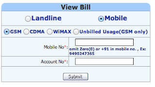 BSNL Portal Duplicate Bill Mobile 