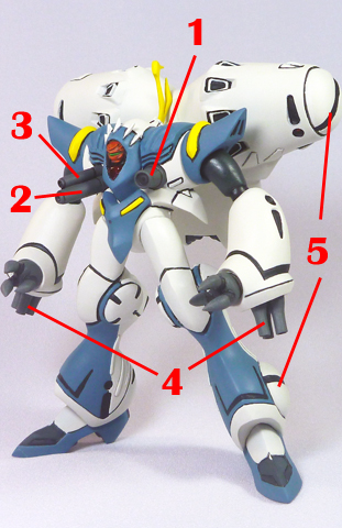 Macross 7 Queadluun-Quilqua Battle Suit Armament weapon position