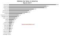 USA midsize car sales chart  March 2017