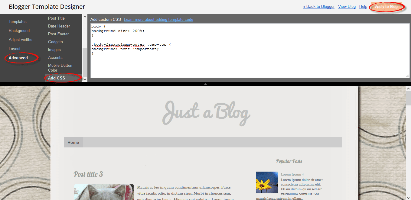 Where To Find Free Blogger Backgrounds and Textures 5 change background size