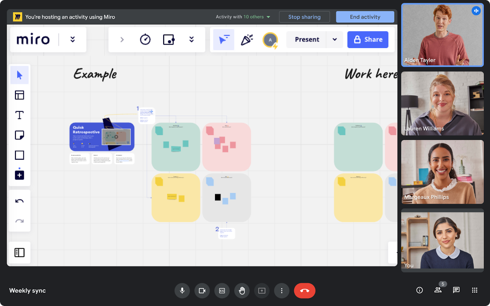 Image of interactive Google Meet add-on by partner Miro