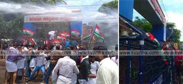 Youth Congress protest | കണ്ണൂരിൽ യൂത് കോൺഗ്രസ് കലക്ടറേറ്റ് മാർചിൽ സംഘർഷം; മാധ്യമ പ്രവർത്തകർക്ക് നേരെയും ജലപീരങ്കി പ്രയോഗം; 2 ചാനൽ ക്യാമറകൾ കോടായി