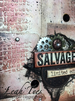 Salvaged Art Journal Page, Leah Tees, OOAK Artisans