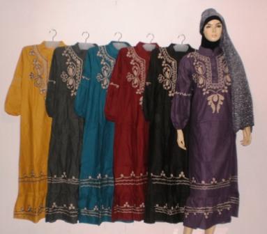 Gamis Modis GK2223 etnik - Grosir Baju Muslim Murah Tanah 