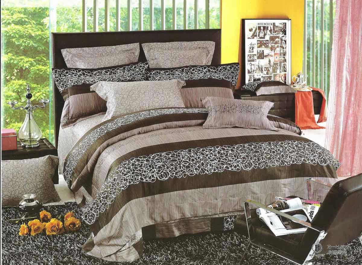 Sprei Jepang Motif Abstrak Hitam Coklat