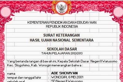 Contoh Skhun 2014 Sementara