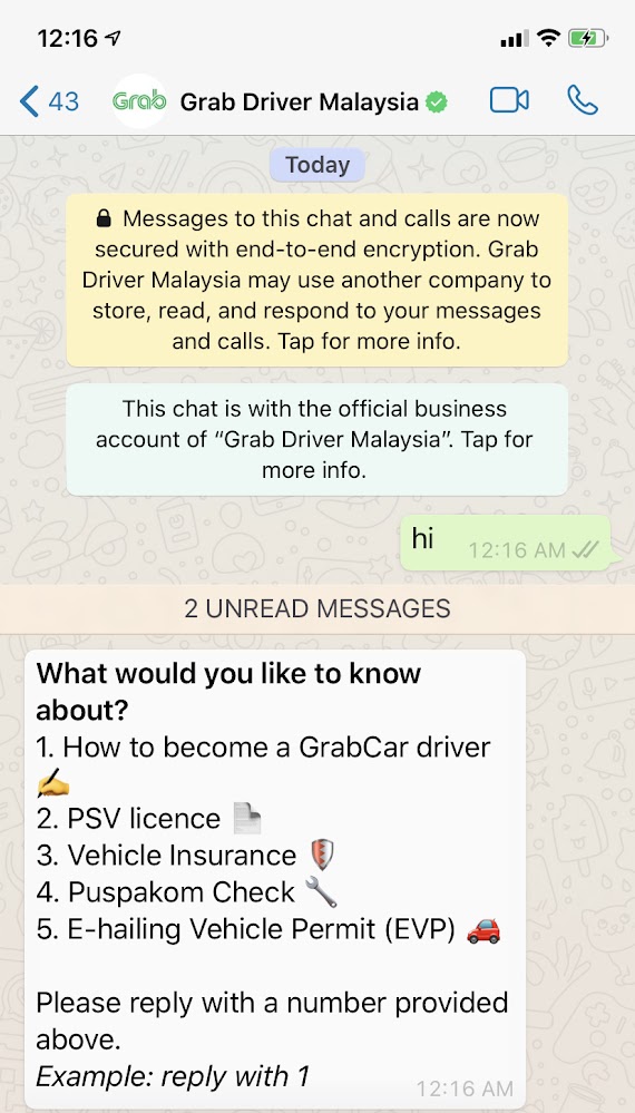 daftar grab driver chatbot