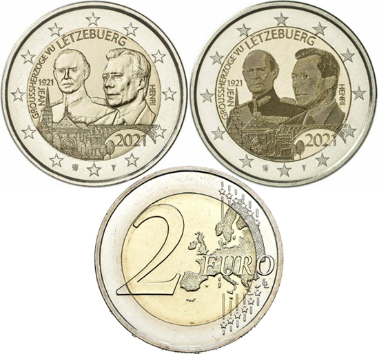 Luxembourg 2 euro 2021 - 100 years of the birth of Grand Duke Jean