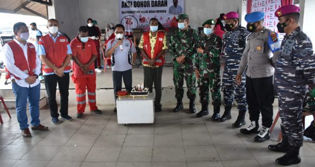 Atasi Ketersediaan Stok di PMI, Lantamal XIV Gelar Aksi Donor Darah