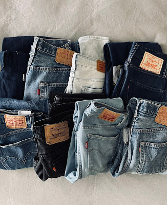 A pile of Levi's Jeans