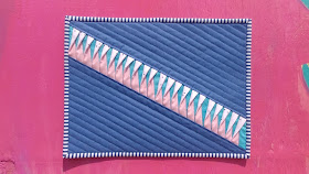 Louvered mini quilt with twisted strips for texture