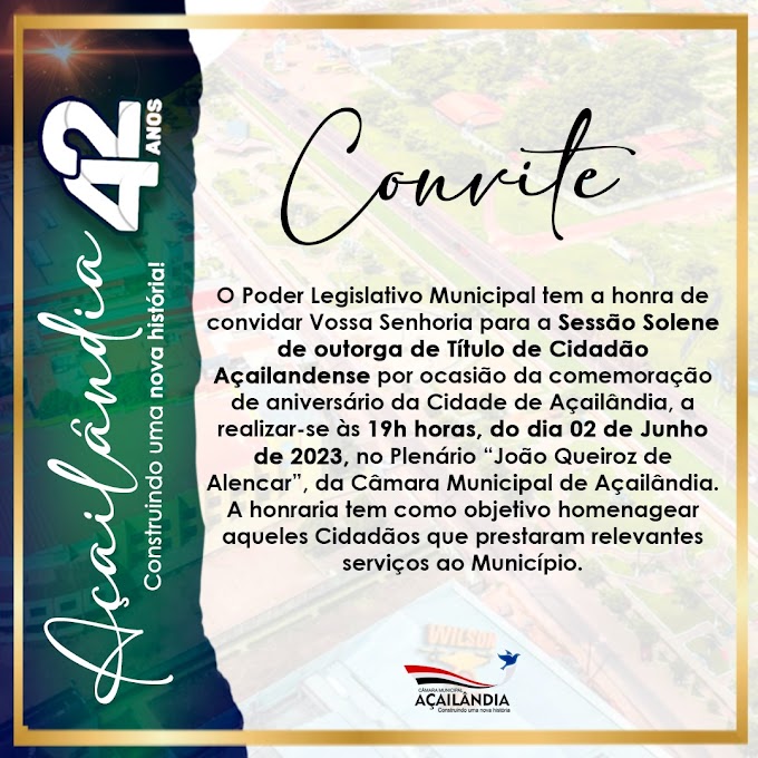 Câmara de Açailândia homenageia Cidadãos e Cidadãs 