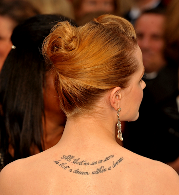 New (soon to be) True Blood cast member Evan Rachel Wood's tattoo.