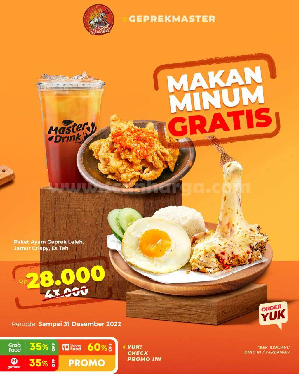 Ayam Geprek Master Promo Makan Minum Gratis