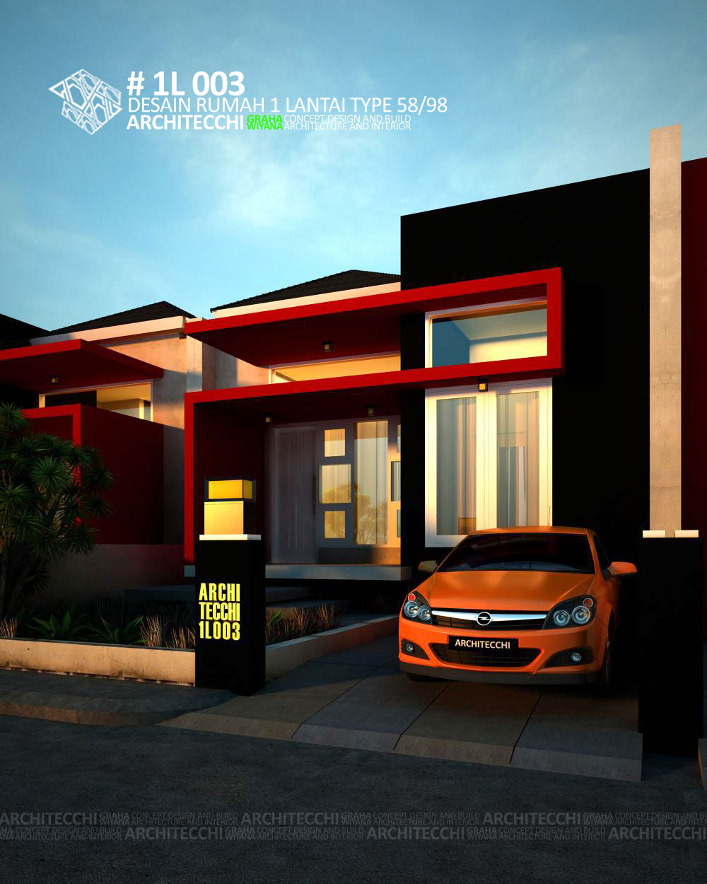 Rumah Minimalis 1 Lantai Type 58 ARSITEKTUR DESAIN RUMAH INTERIOR