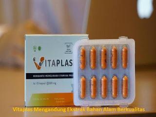 Vitaplas adalah produk yang mengandung ekstrak bahan alam berkualitas seperti Pimpinella alpina Radix extract dan Eurycoma longifolia Radix extract, mampu bekerja efektif untuk menjaga dan meningkatkan stamina pria pada saat melakukan berbagai aktivitas.