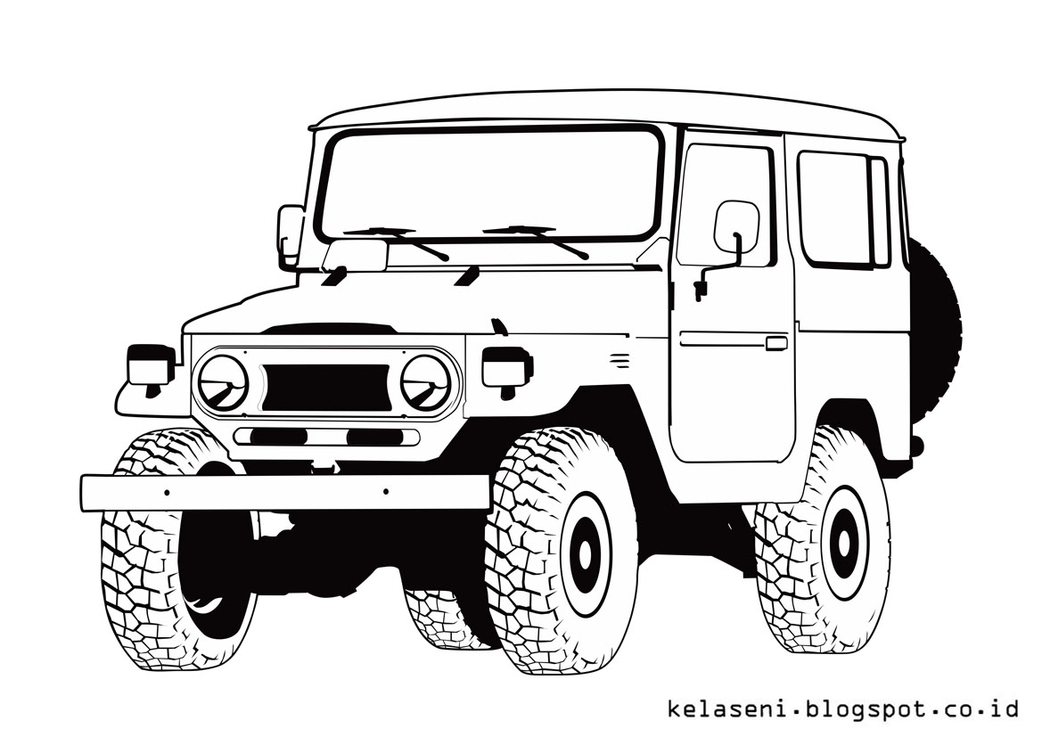 Gambar Sketsa Mobil Jeep Unduh Gambar Lucu