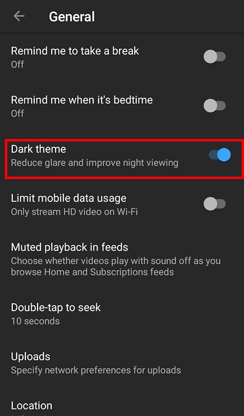 Dark Mode Youtube