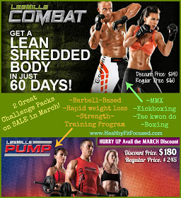 Les Mills Combat and Les Mills Pump on Sale, www.HealthyFitFocused.com