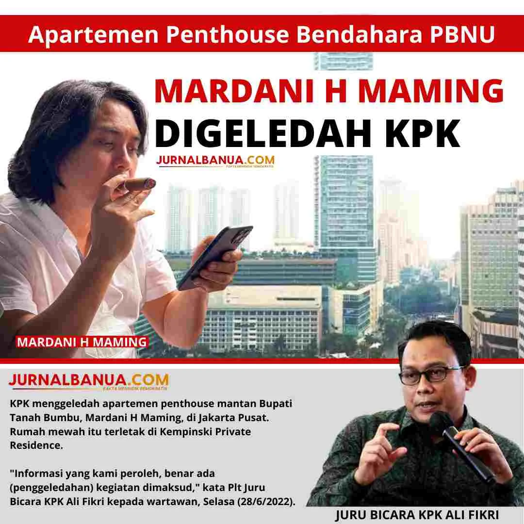 Apartemen penthouse Mardani H Maming digeledah KPK