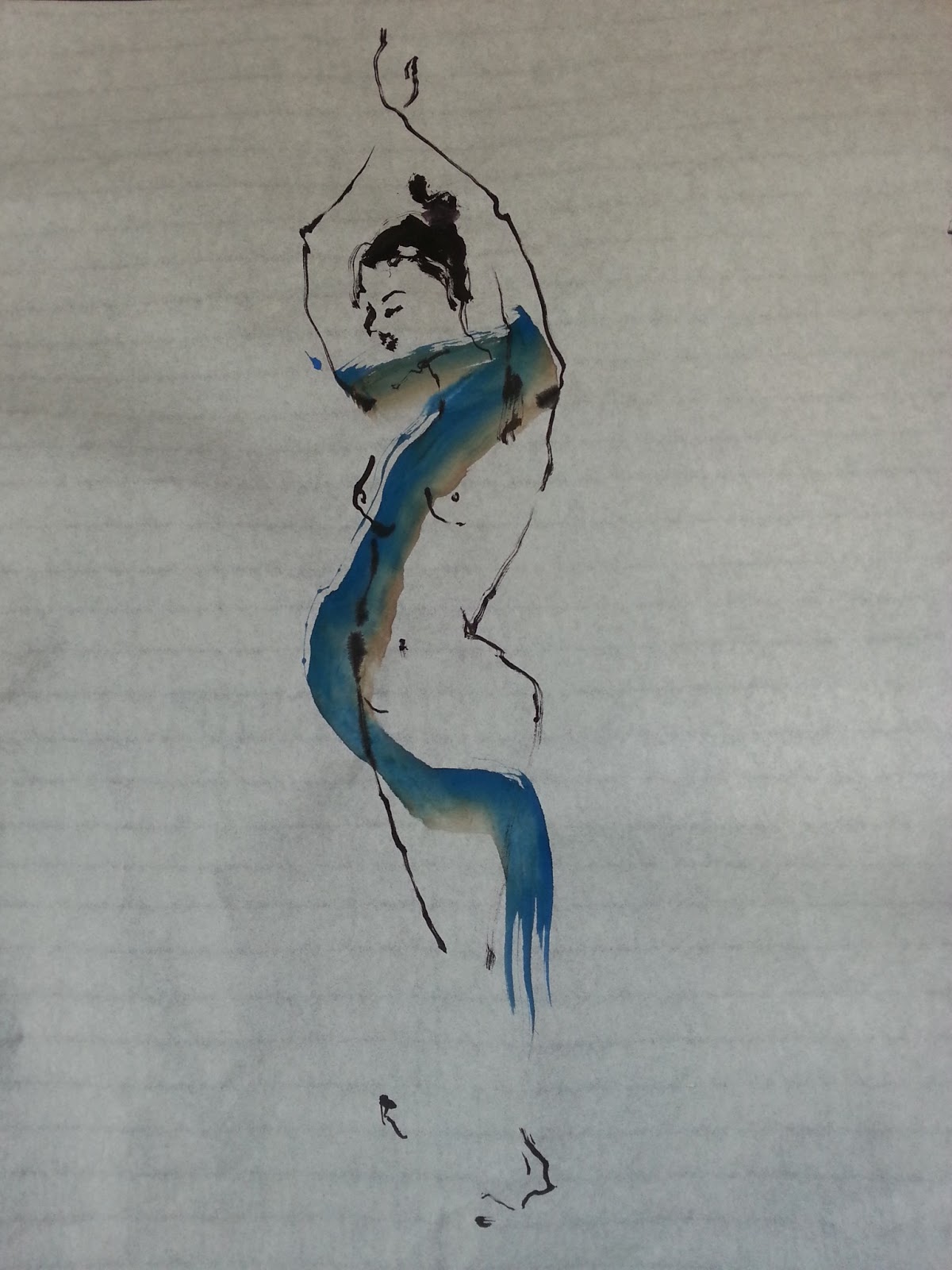 ... slowly danced around the room, I tried to catch her in ink on paper