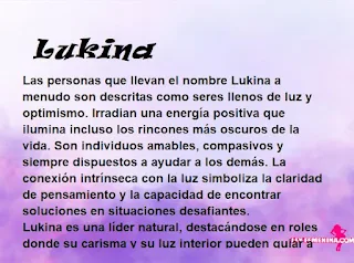▷ Significado del nombre Lukina