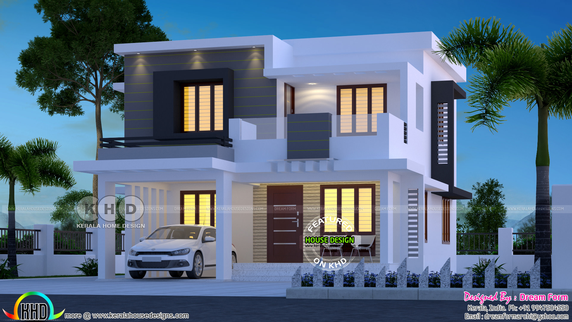 Flat model contemporary home 1680 square feet Kerala 
