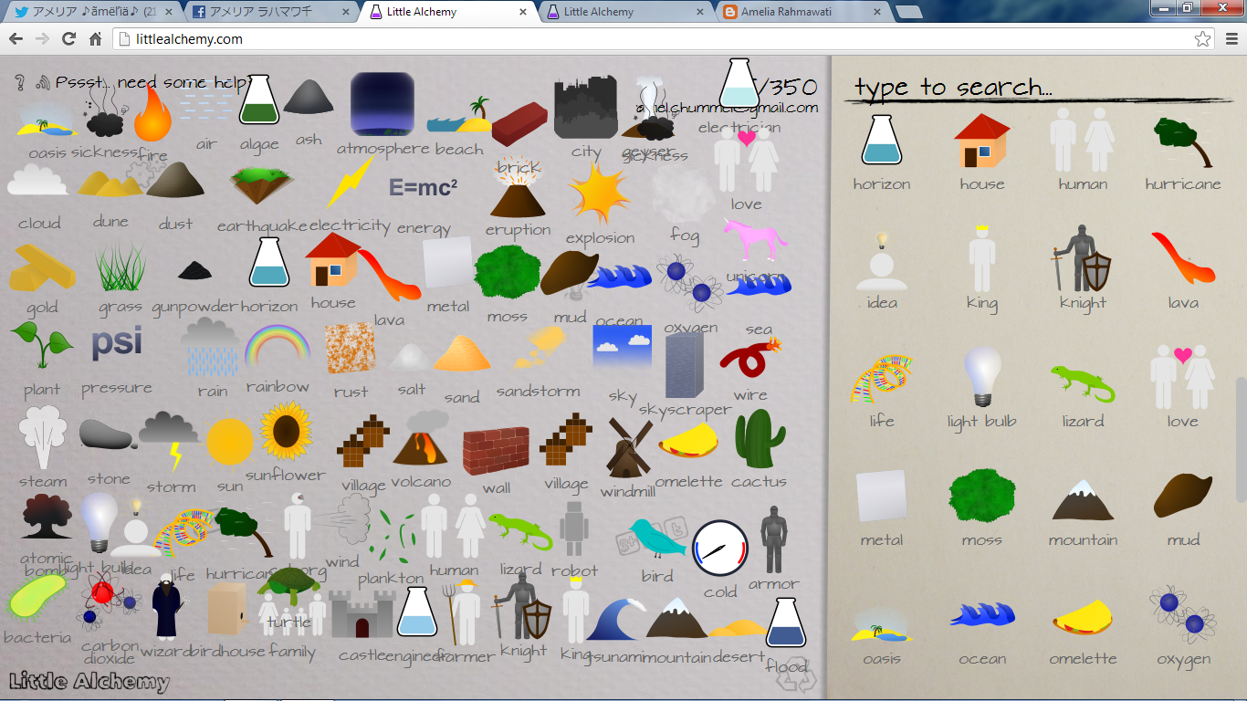 Little Alchemy but keep "SPIRIT" guys (ˆoˆ)ง let's try it ;)