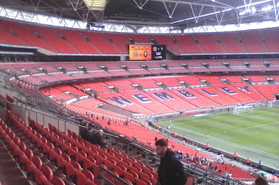 View of seats inside Wembley Stadium