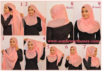 Cara Memakai Jilbab Rosie Style