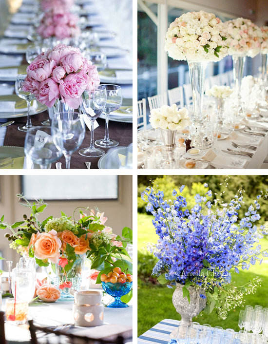 Romantic Wedding Centerpieces and Ideas photo credits peonies tall roses 