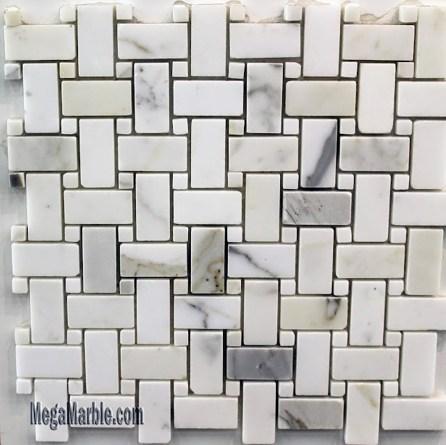 Calacatta Gold Basketweave Marble Honed Tile Mosaic