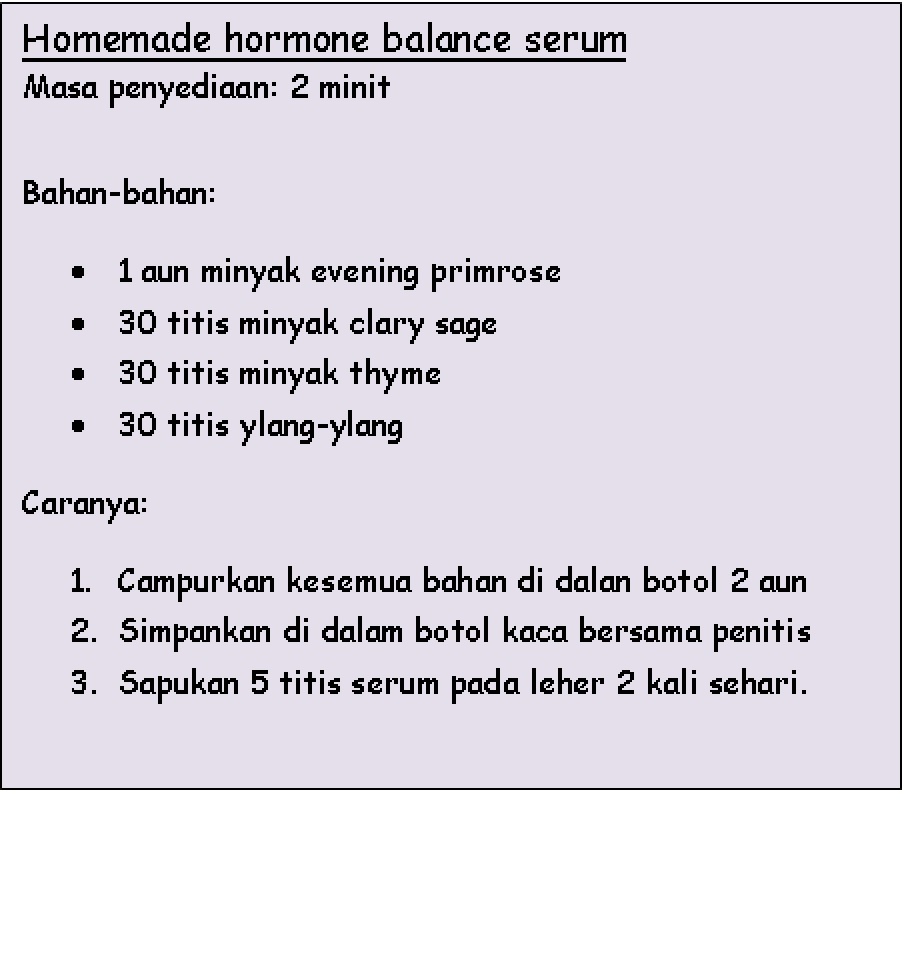 ! Minyak by SO !: Homemade hormone balance serum