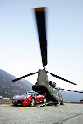 The Ferrari FF at the top of Plan de Corones at 2,350 metres