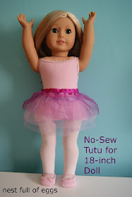 No-sew tutu for 18-inch doll by nest full of eggs