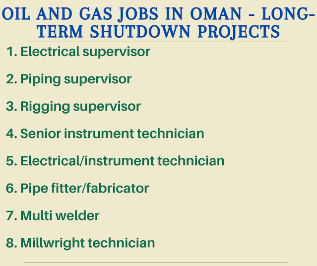 Oil and Gas jobs in Oman - Long-term shutdown projects