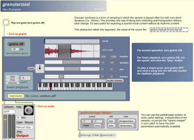 granularized granular synthesis Max MSP