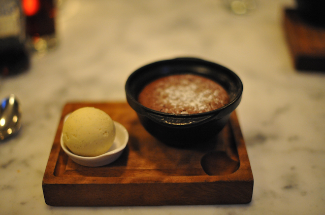 toms kitchen chelsea london chocolate hot pot with pistachio ice cream