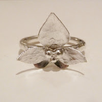 Silver orchid ring - springjewellery