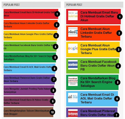 Cara Membuat Popular Post Warna Warni Di Blog Terbaru