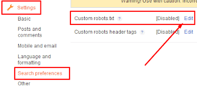 add robots.txt file in blogger blog